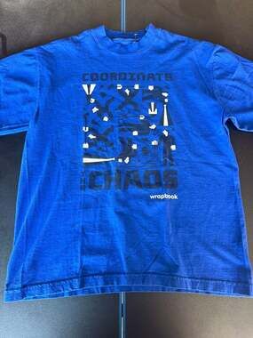 Wrapbook Coordinate The Chaos Graphic T-Shirt Blue Size M